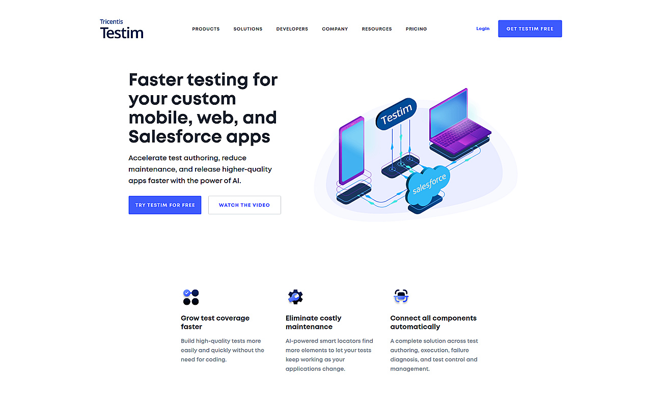 Testim screenshot