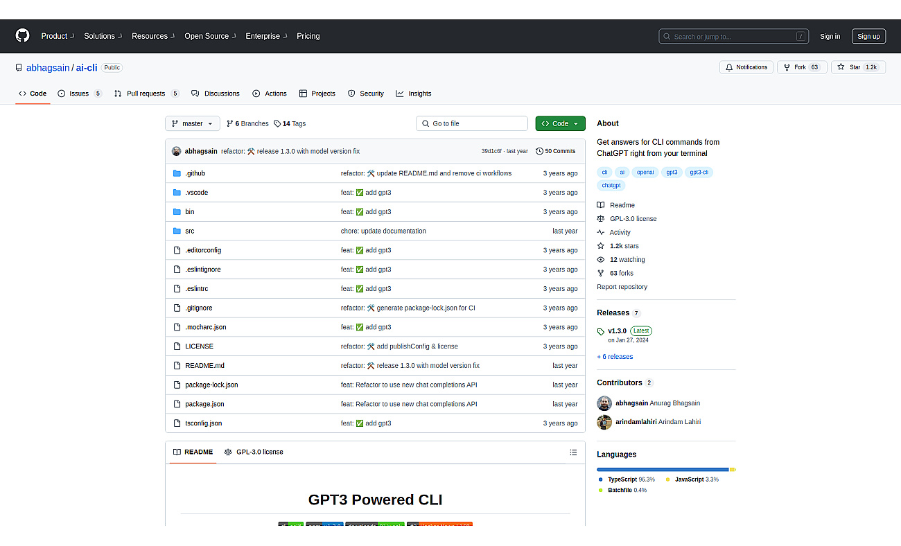 AI CLI screenshot
