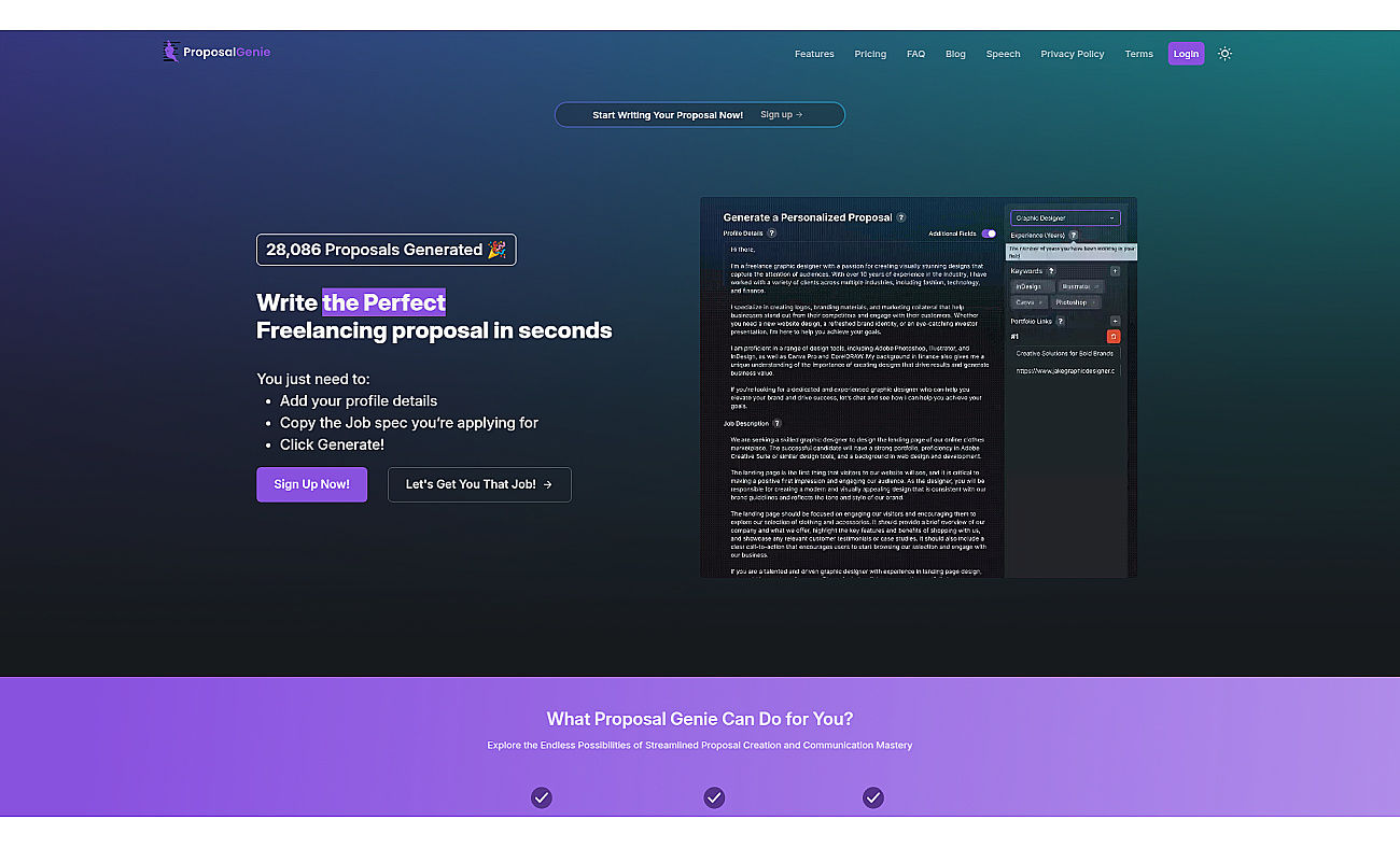 ProposalGenie screenshot