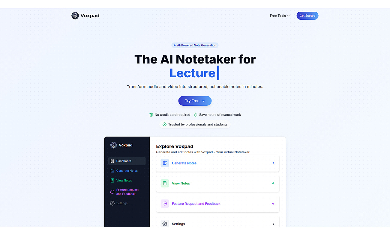 Voxpad screenshot