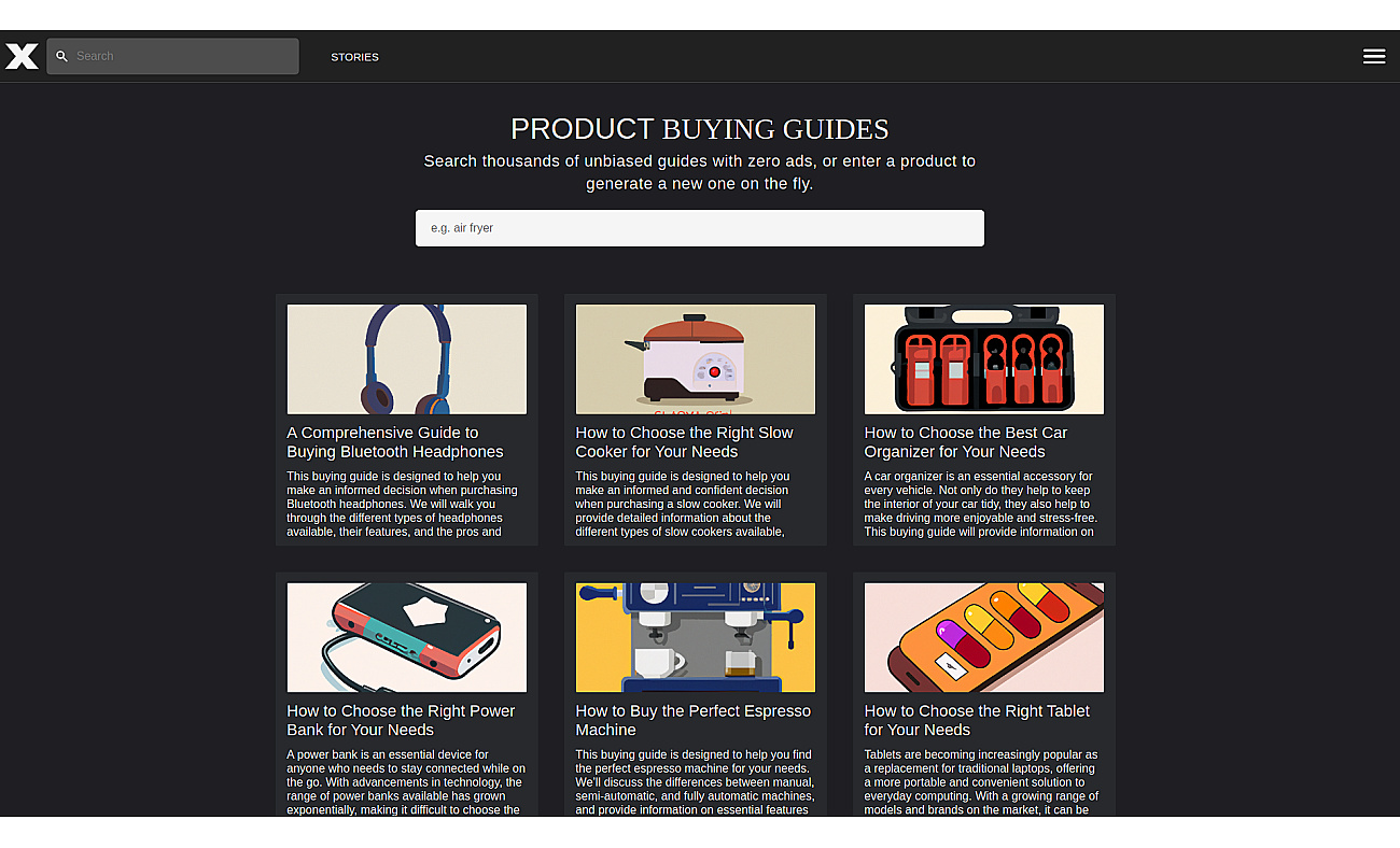 Product Buying Guides screenshot