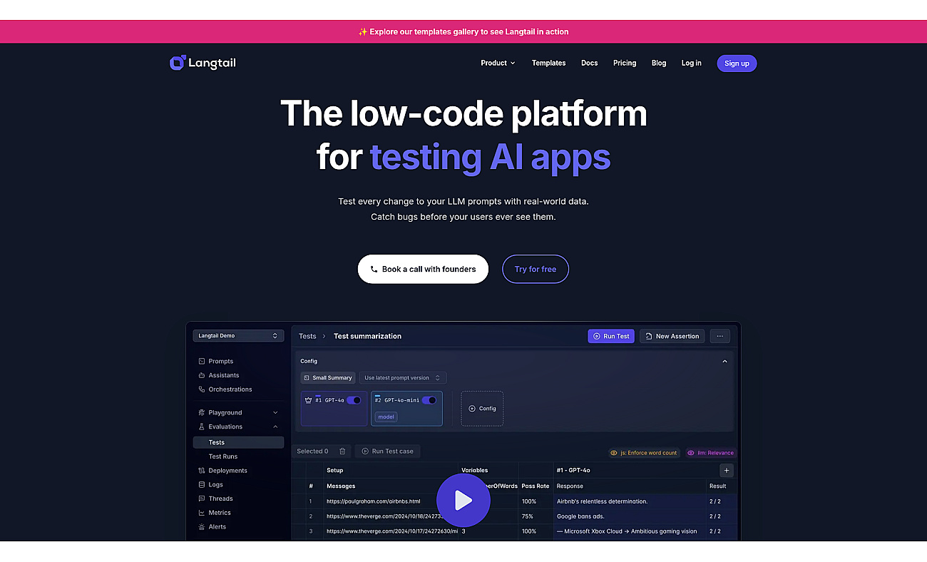 Langtail screenshot
