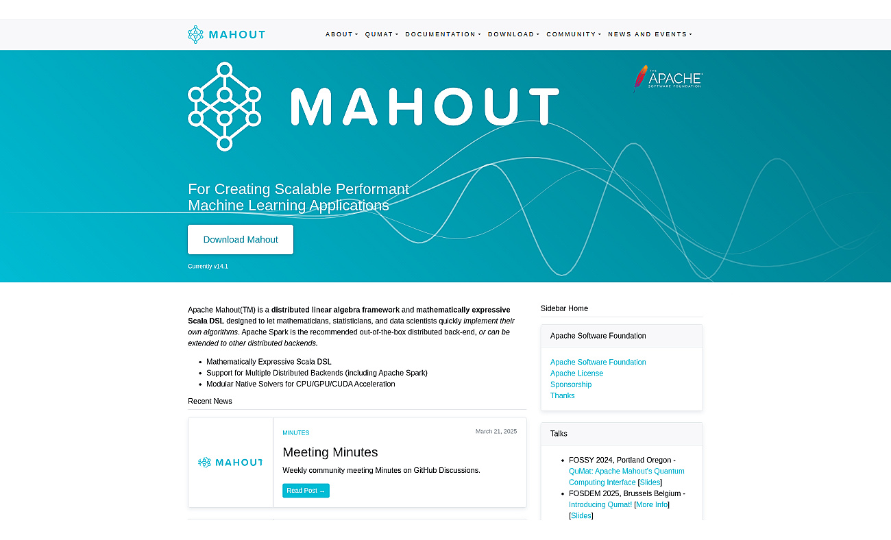 Apache Mahout screenshot