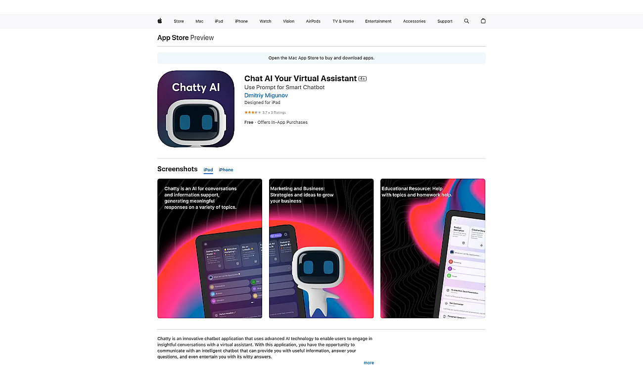 Chatty Virtual Assistant screenshot