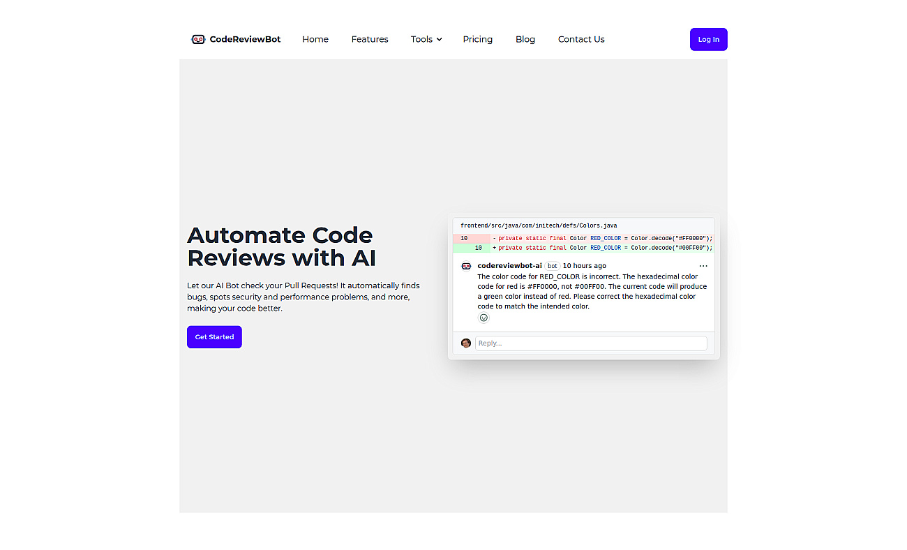 CodeReviewBot screenshot