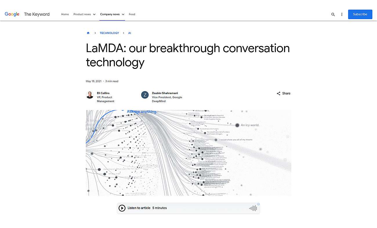 Google LaMDA screenshot