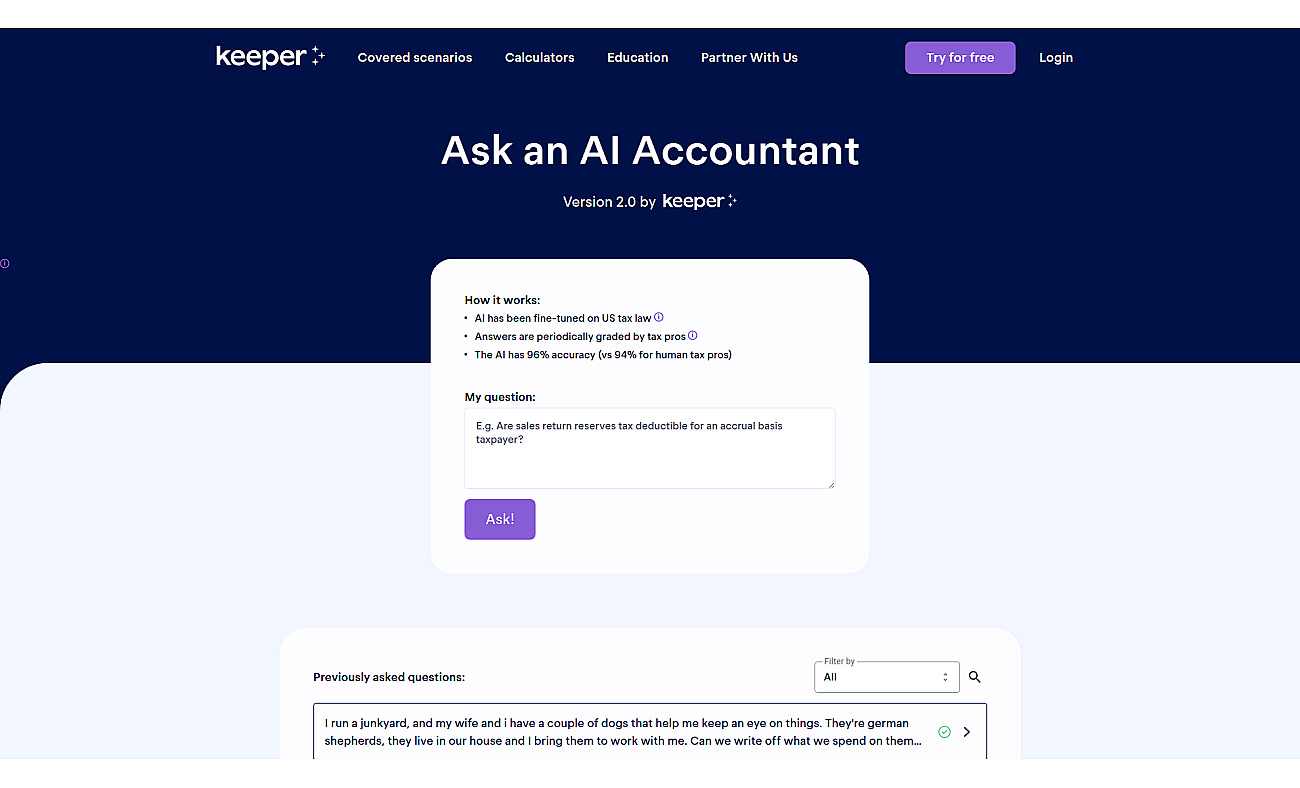 Keepertax screenshot