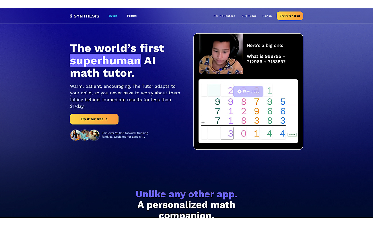 Synthesis Tutor screenshot