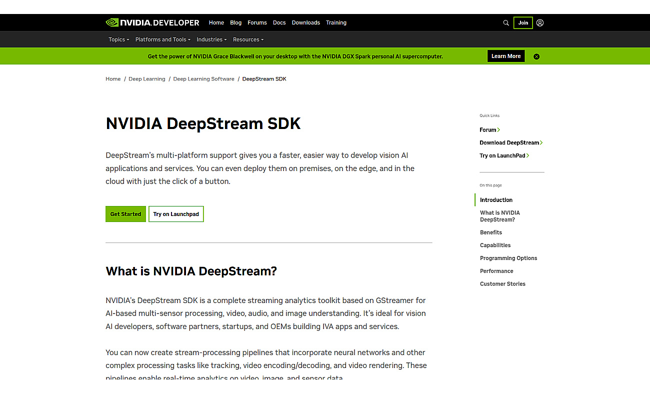 NVIDIA DeepStream SDK screenshot