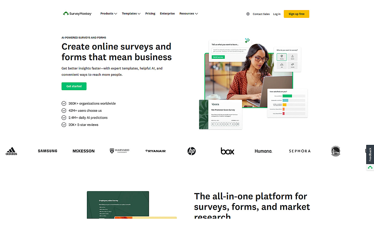Survey Monkey screenshot