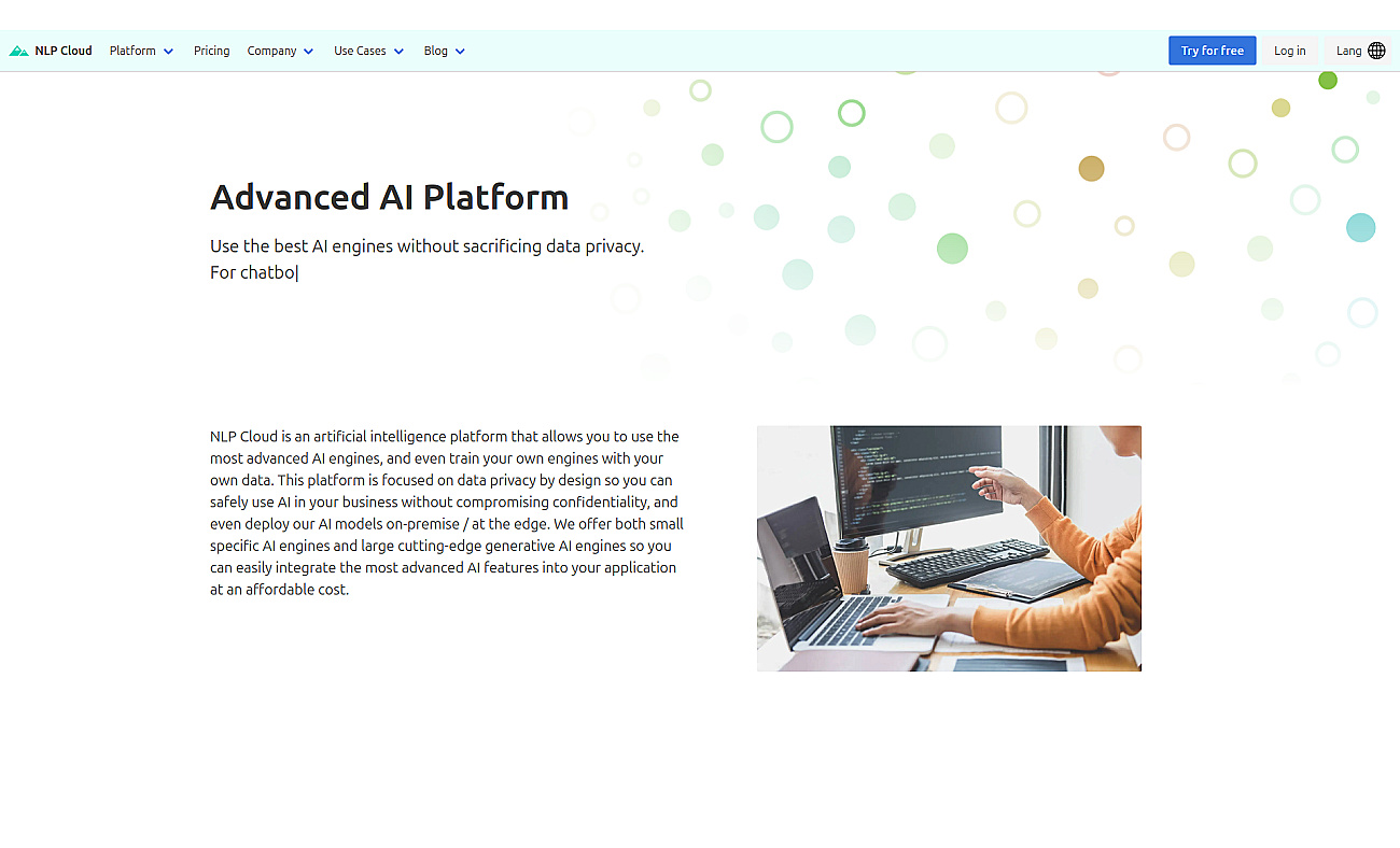 NLP Cloud screenshot