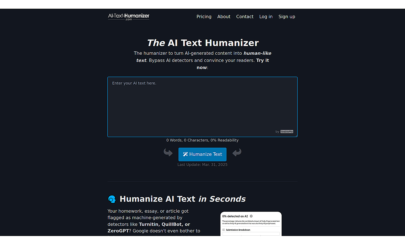 AI-Text-Humanizer.com screenshot