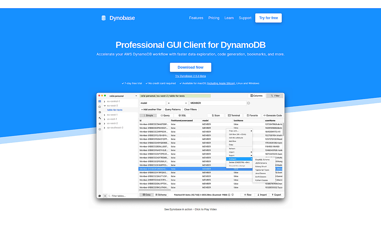 Dynobase screenshot