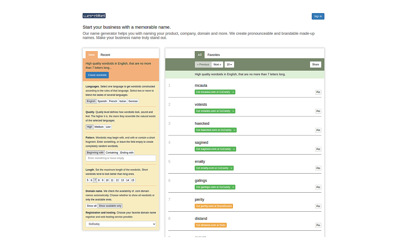Wordoid screenshot