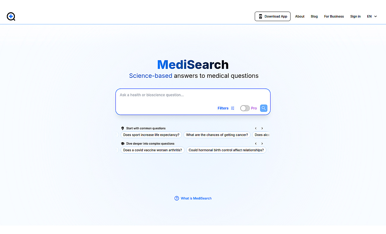 MediSearch screenshot