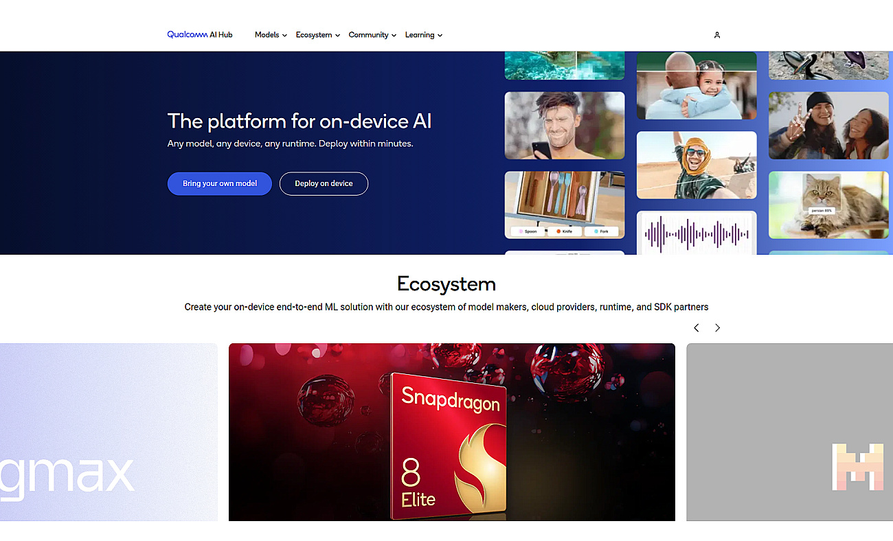 Qualcomm AI Hub screenshot