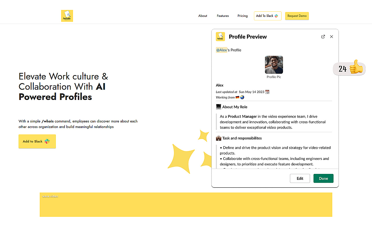 AI Profile For Slack screenshot
