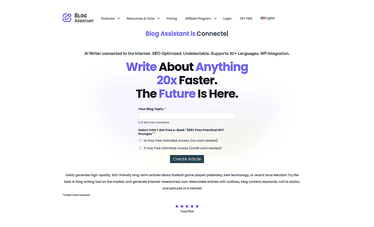Blog Assistant screenshot