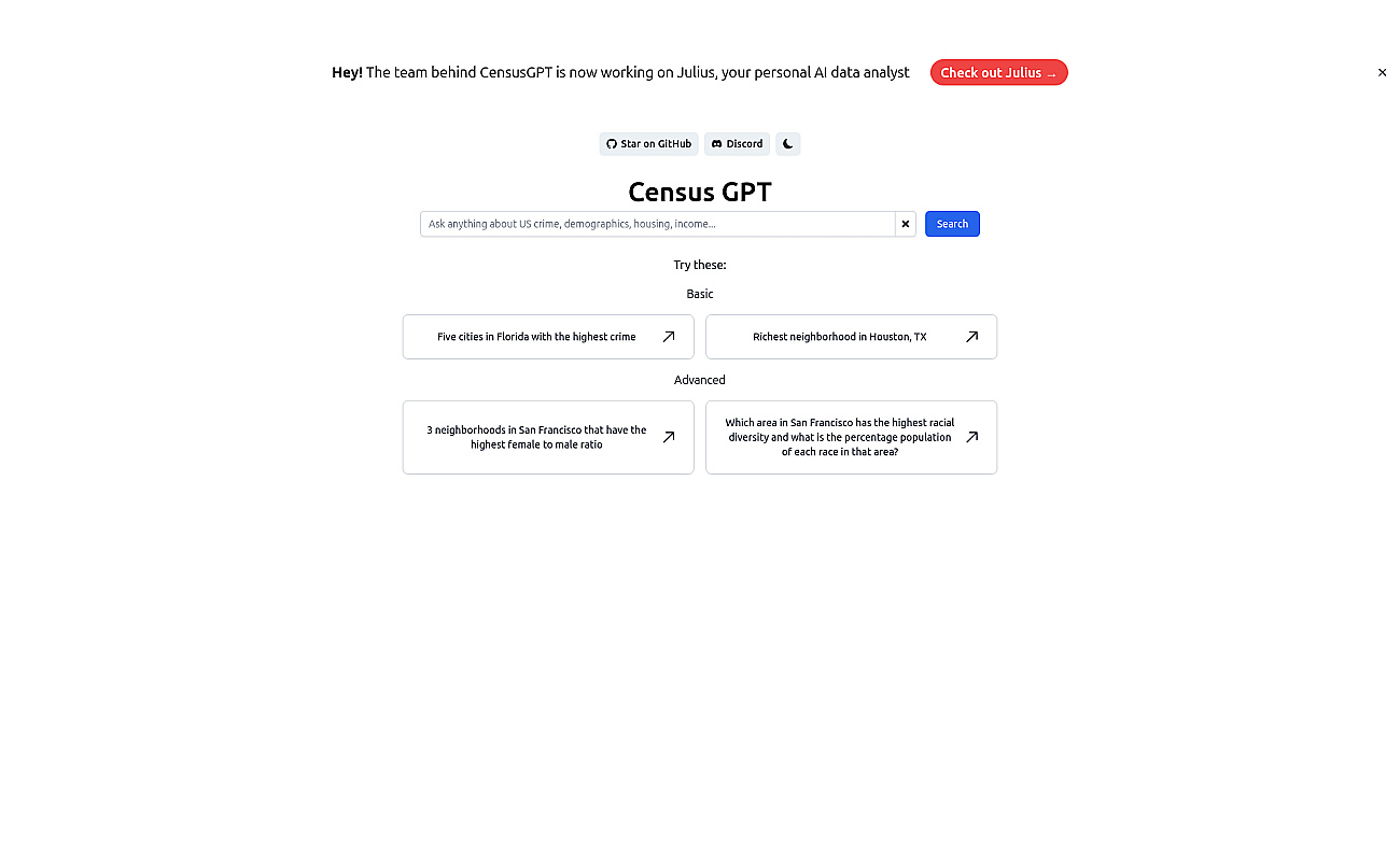 Census GPT screenshot