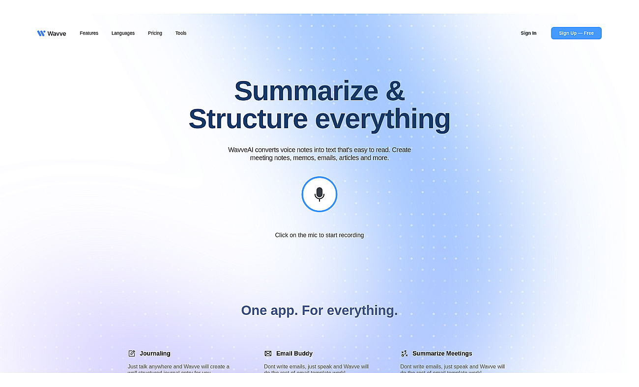Wavve AI screenshot
