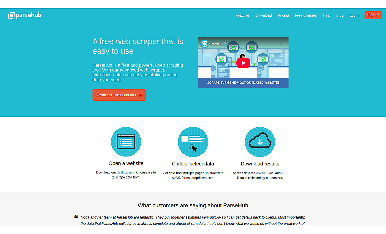 ParseHub screenshot