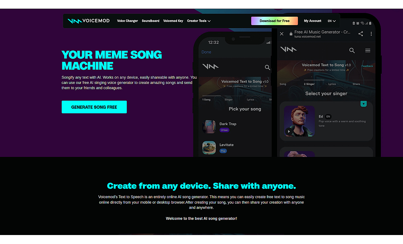 Voicemod Text to Song screenshot