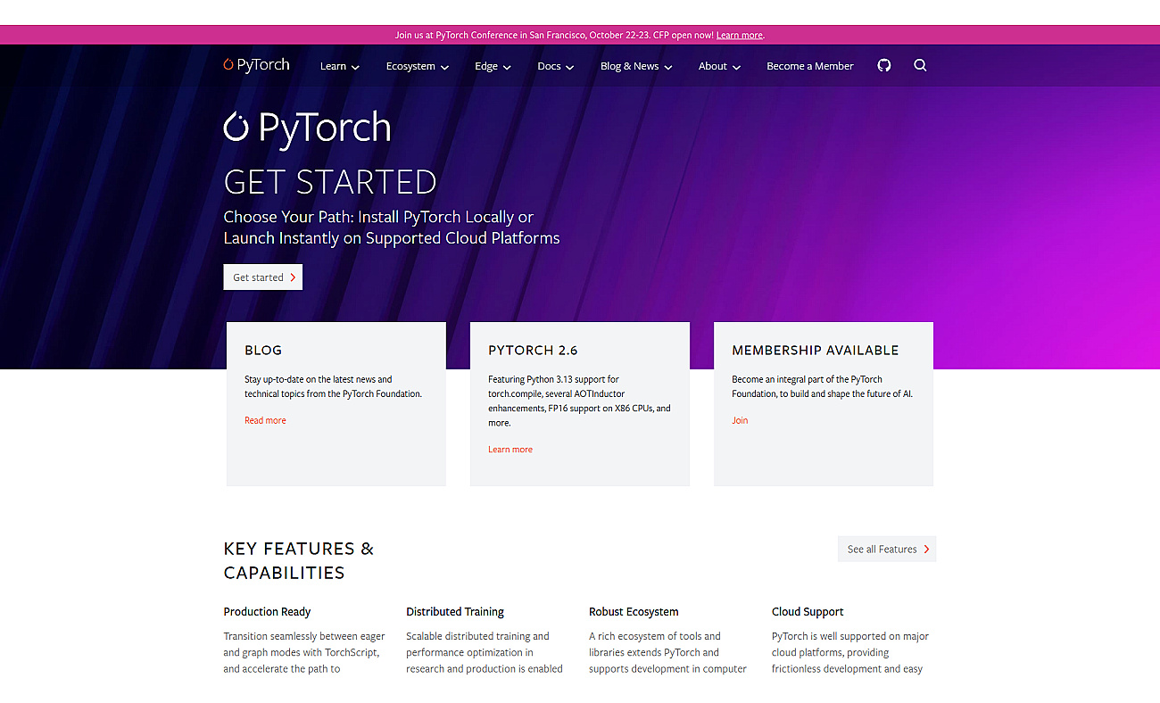 Facebook’s PyTorch screenshot