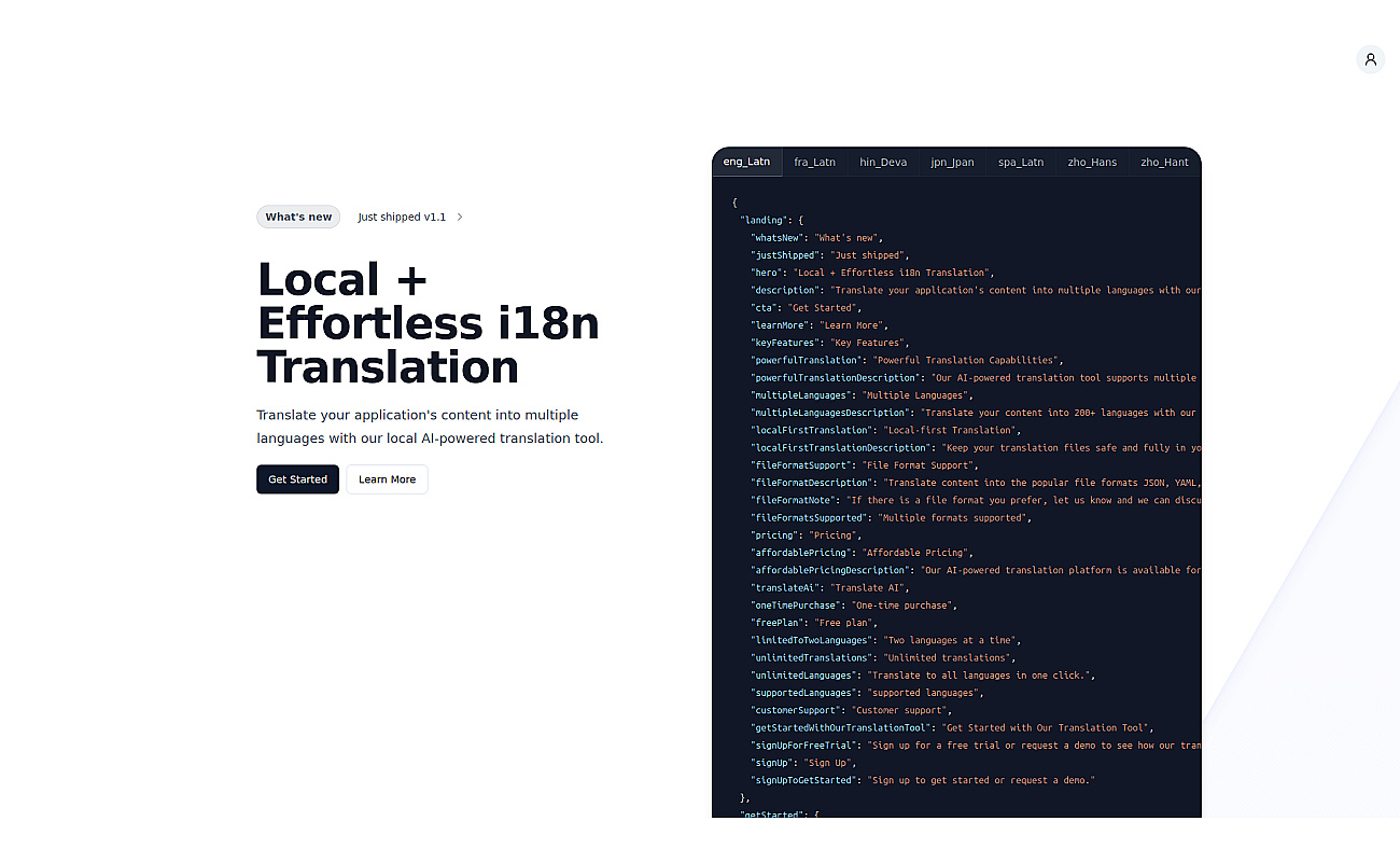 i18nlocale screenshot