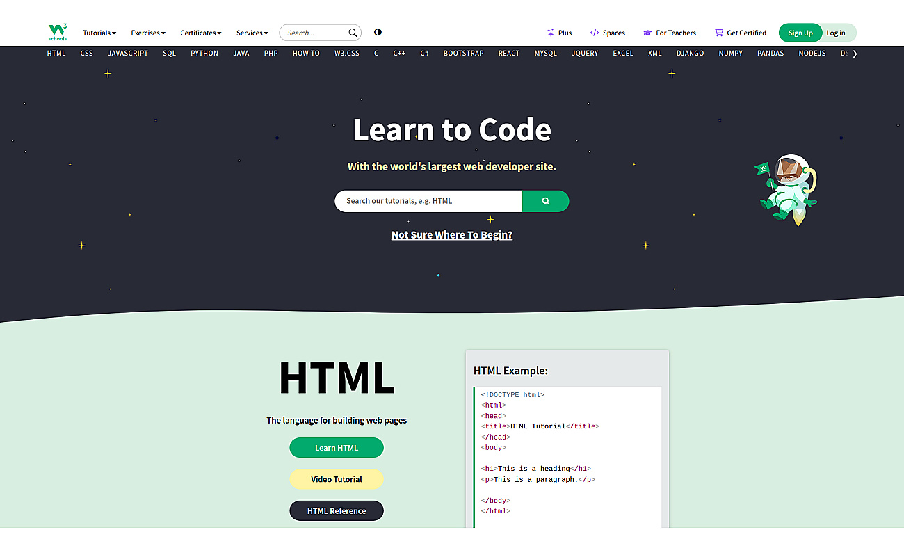 W3Schools screenshot