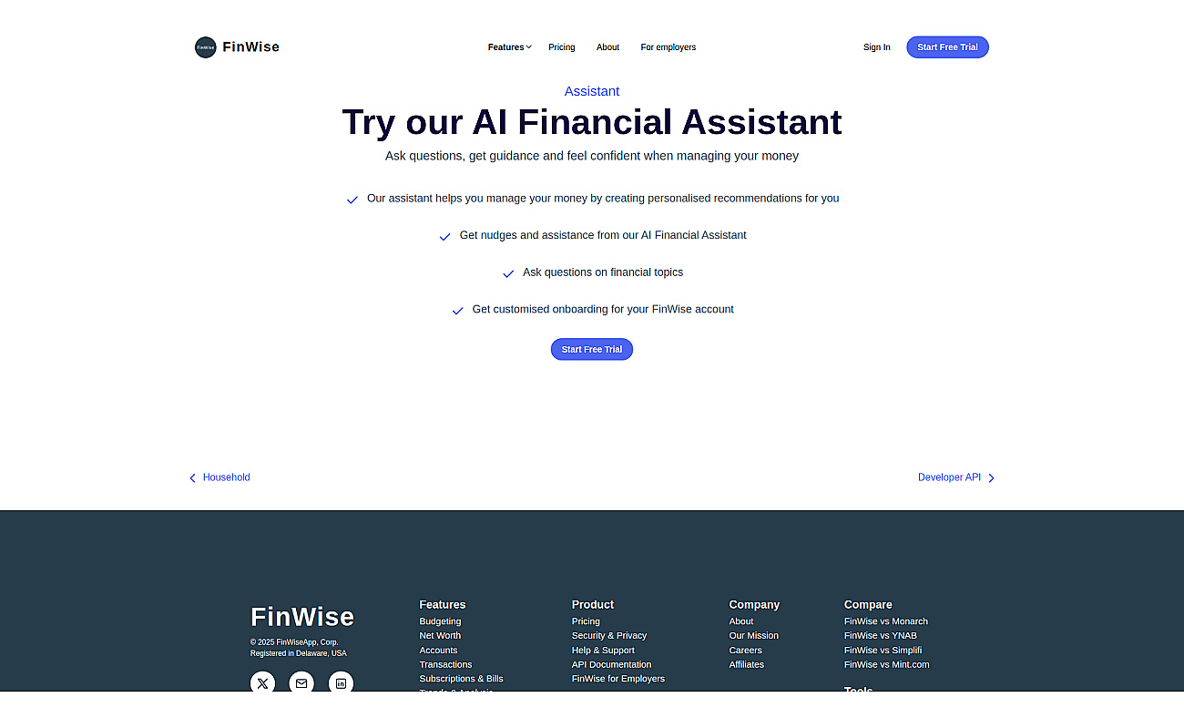 FinWise screenshot