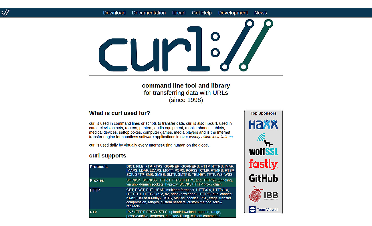 CURL screenshot