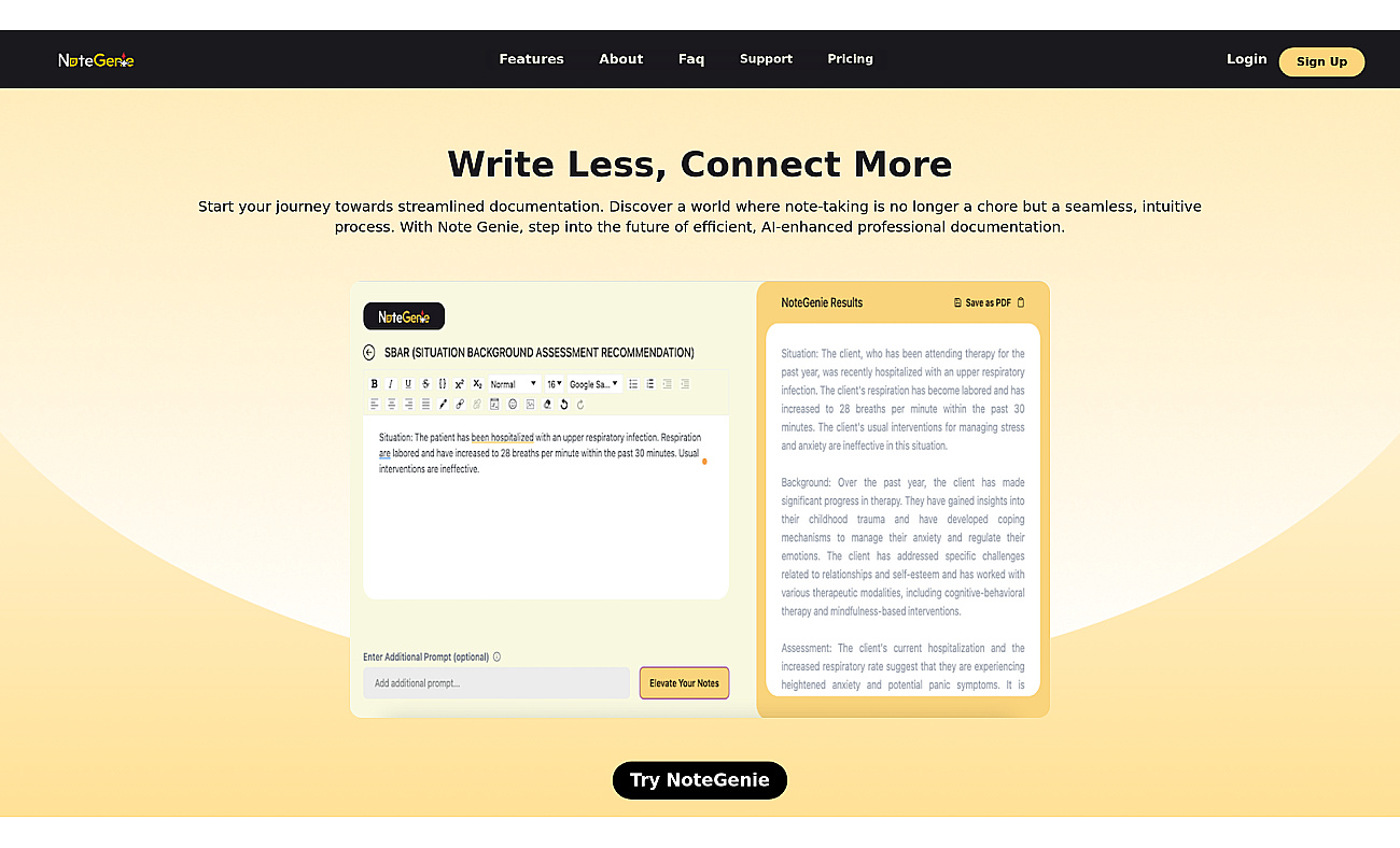 NoteGenie screenshot
