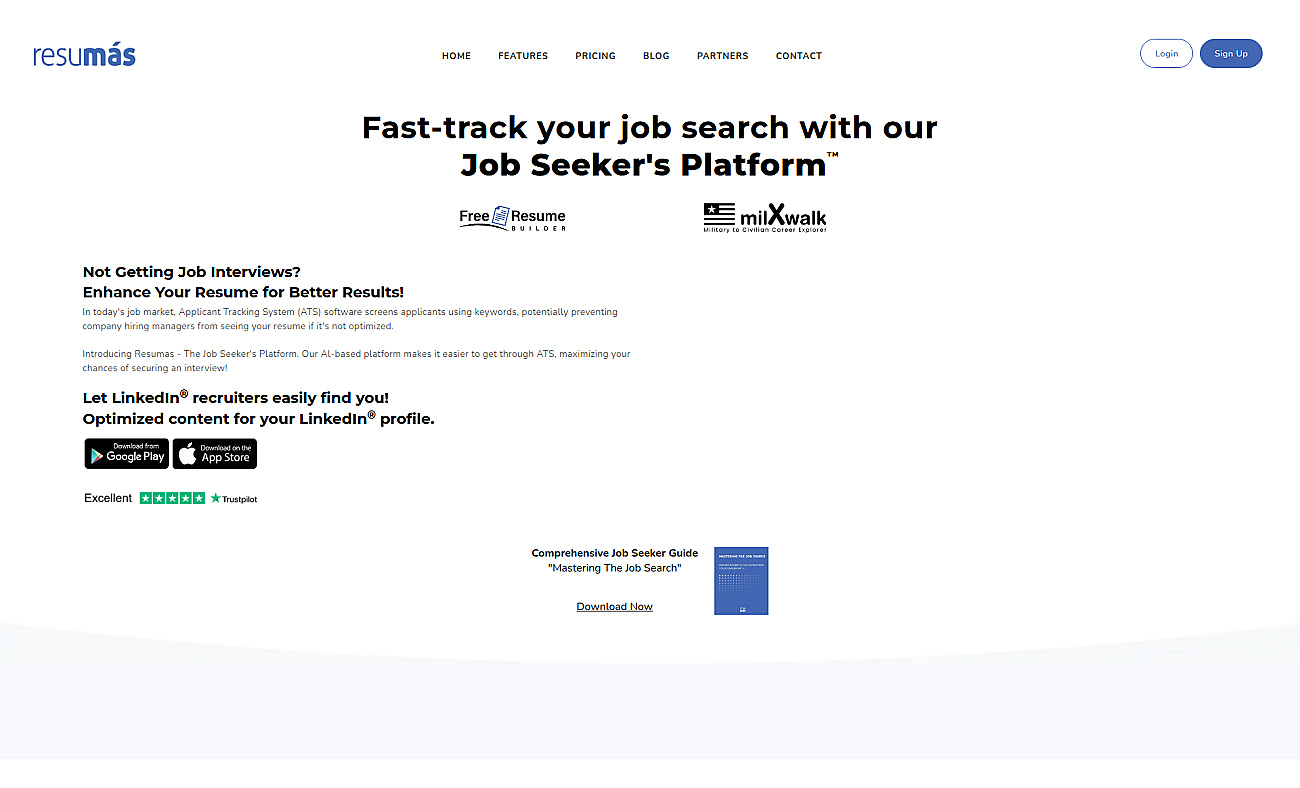 Resumas.com screenshot