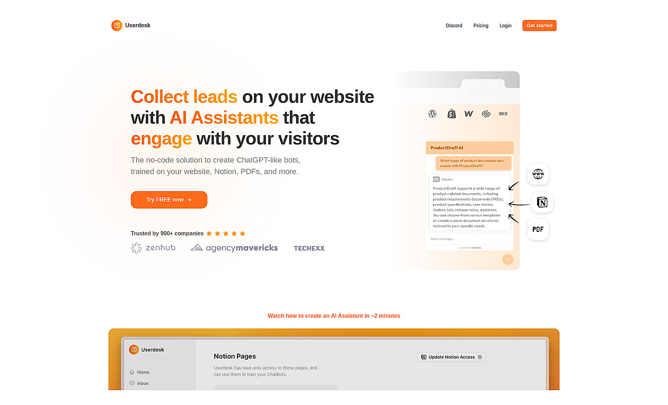 Userdesk screenshot