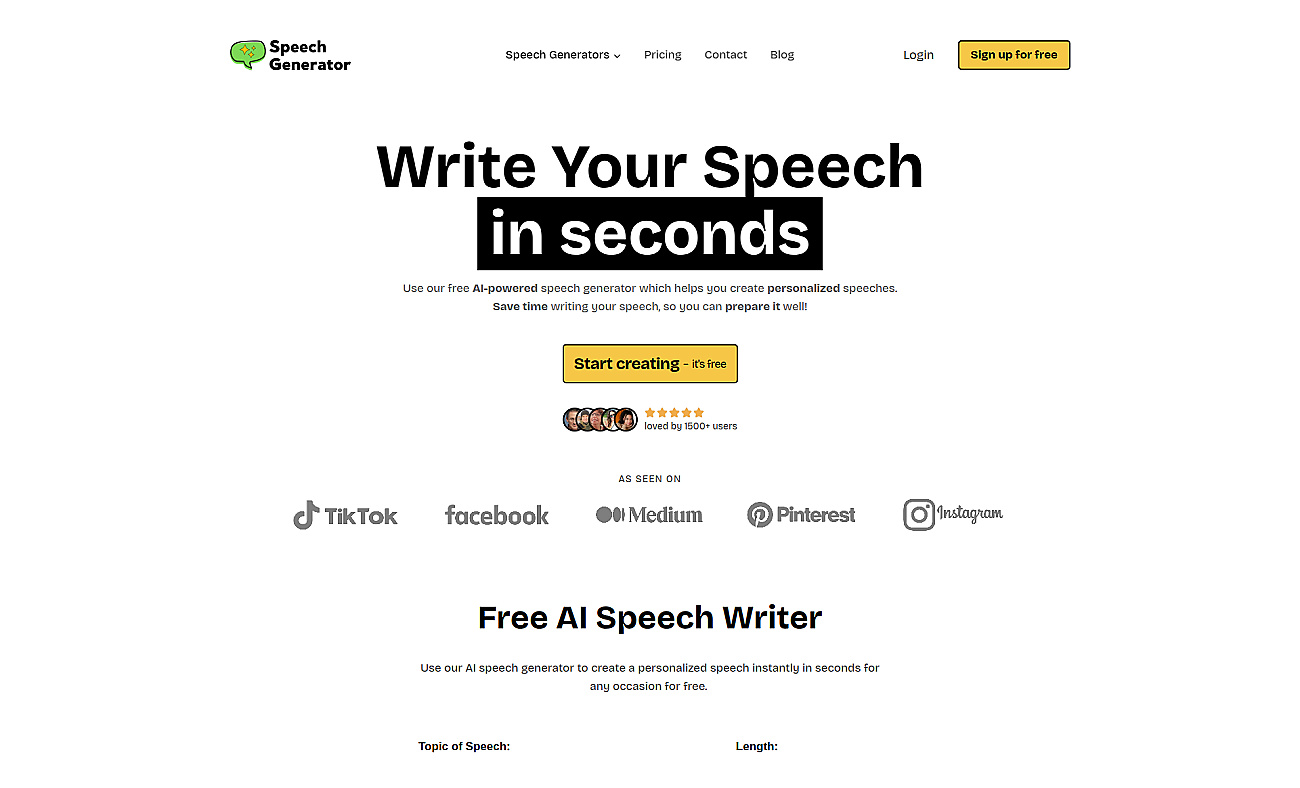 Speechgeneratorai screenshot