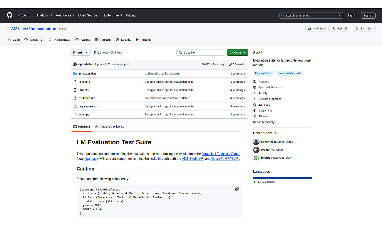 LM Evaluation Test Suite by AI21Labs screenshot