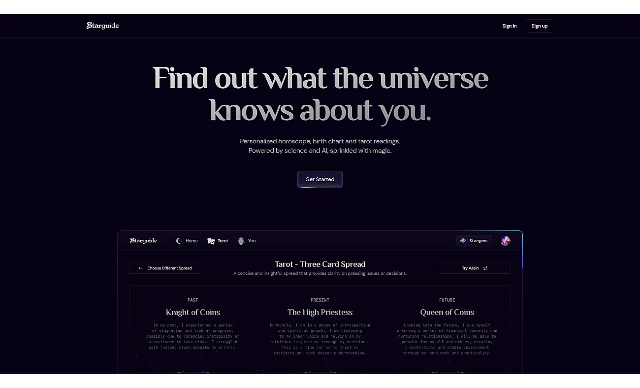 Starguide.ai screenshot