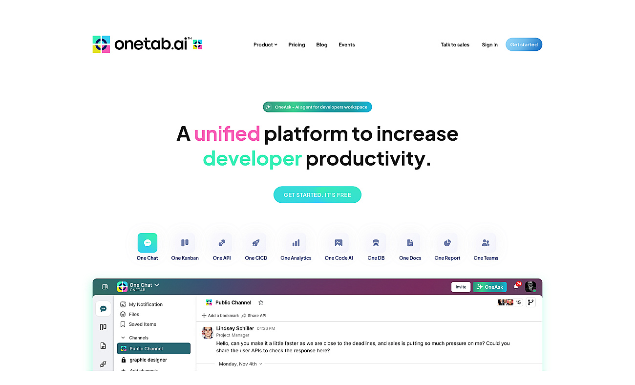 Onetab screenshot