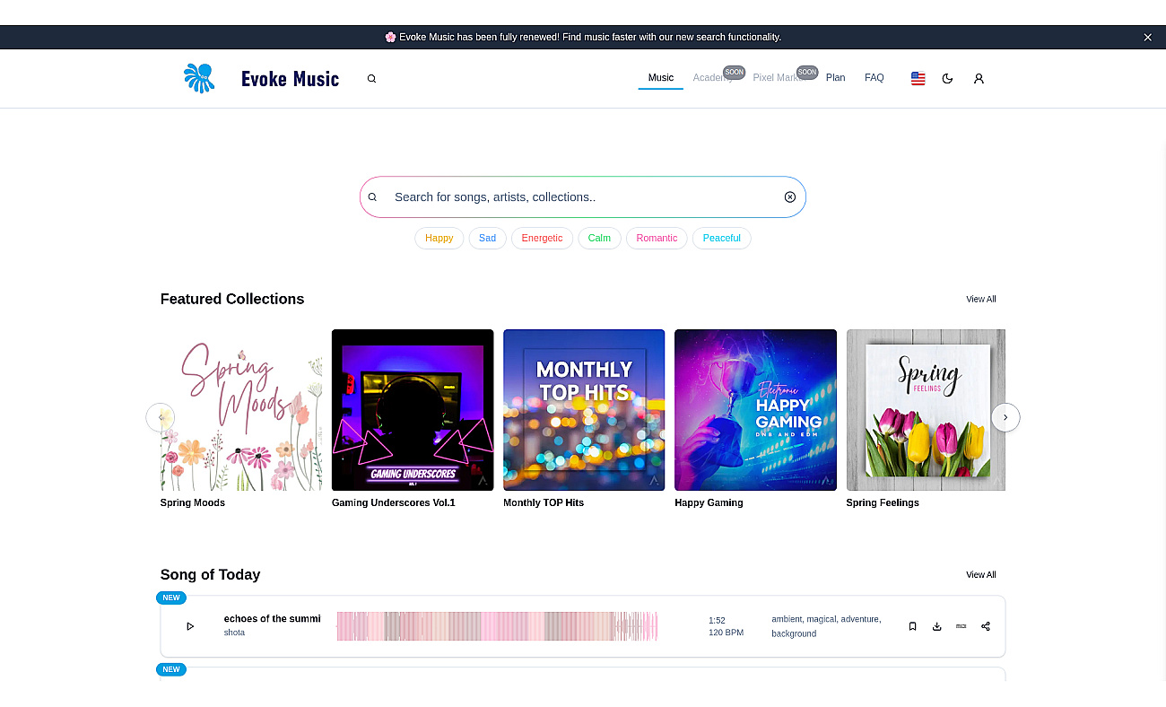 Evoke Music screenshot