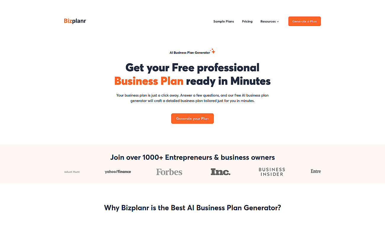 BizplanrAI screenshot