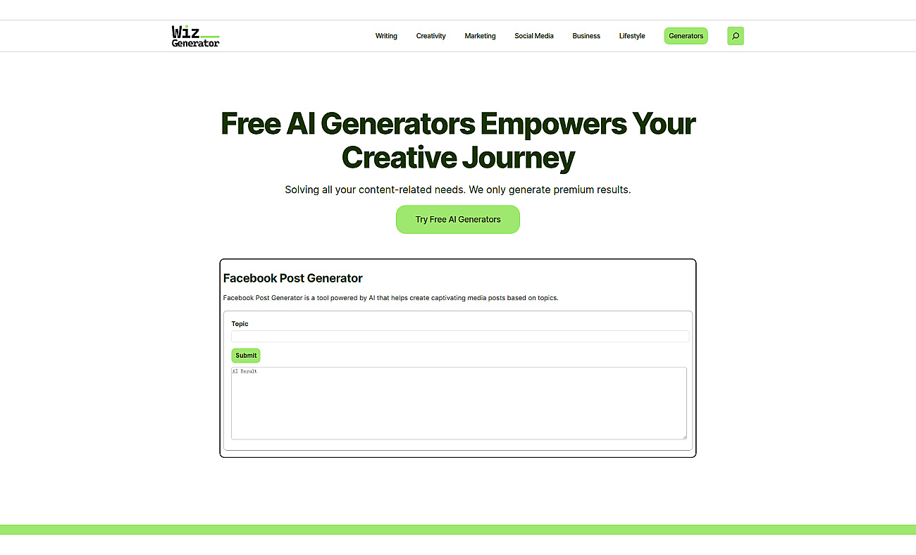 WizGenerator screenshot