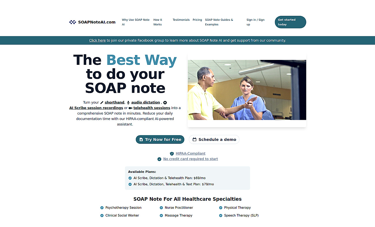 SOAP Note AI screenshot