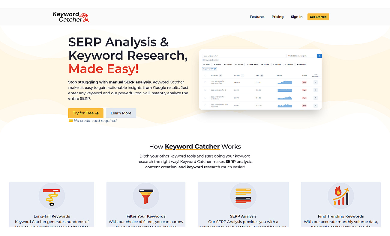 Keyword Catcher screenshot