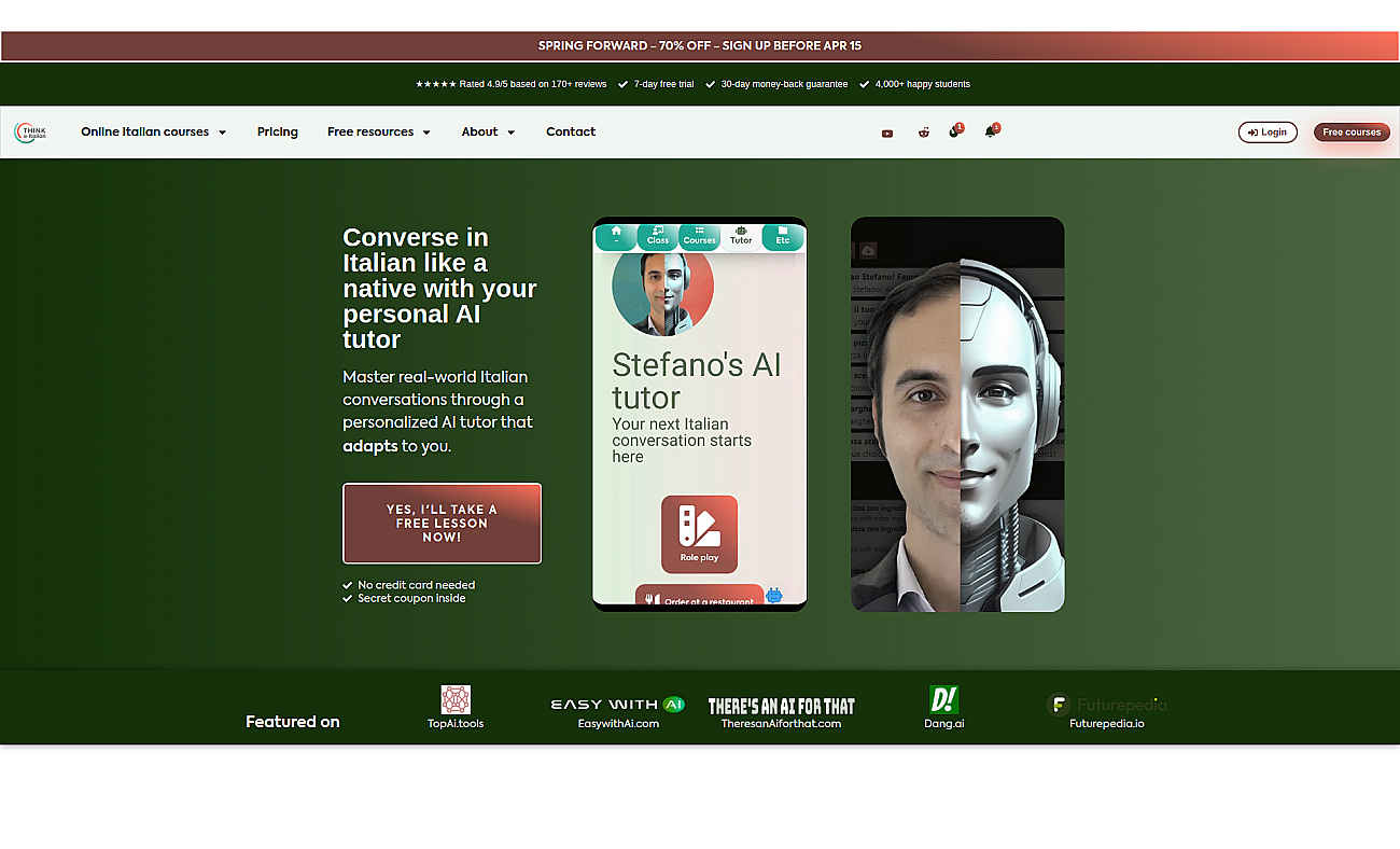 Think In Italian screenshot