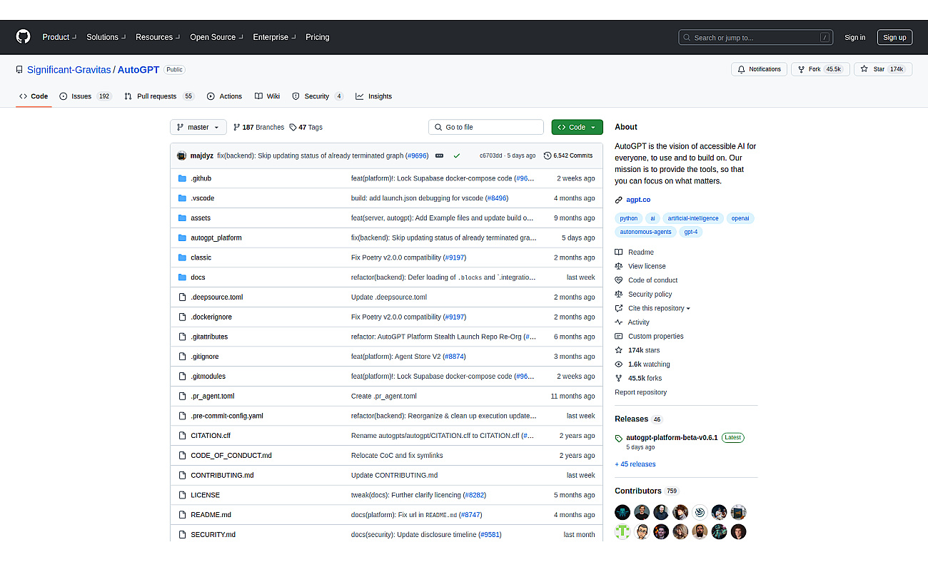 AutoGPT screenshot