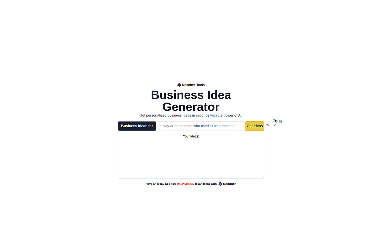 Business Idea Generator screenshot