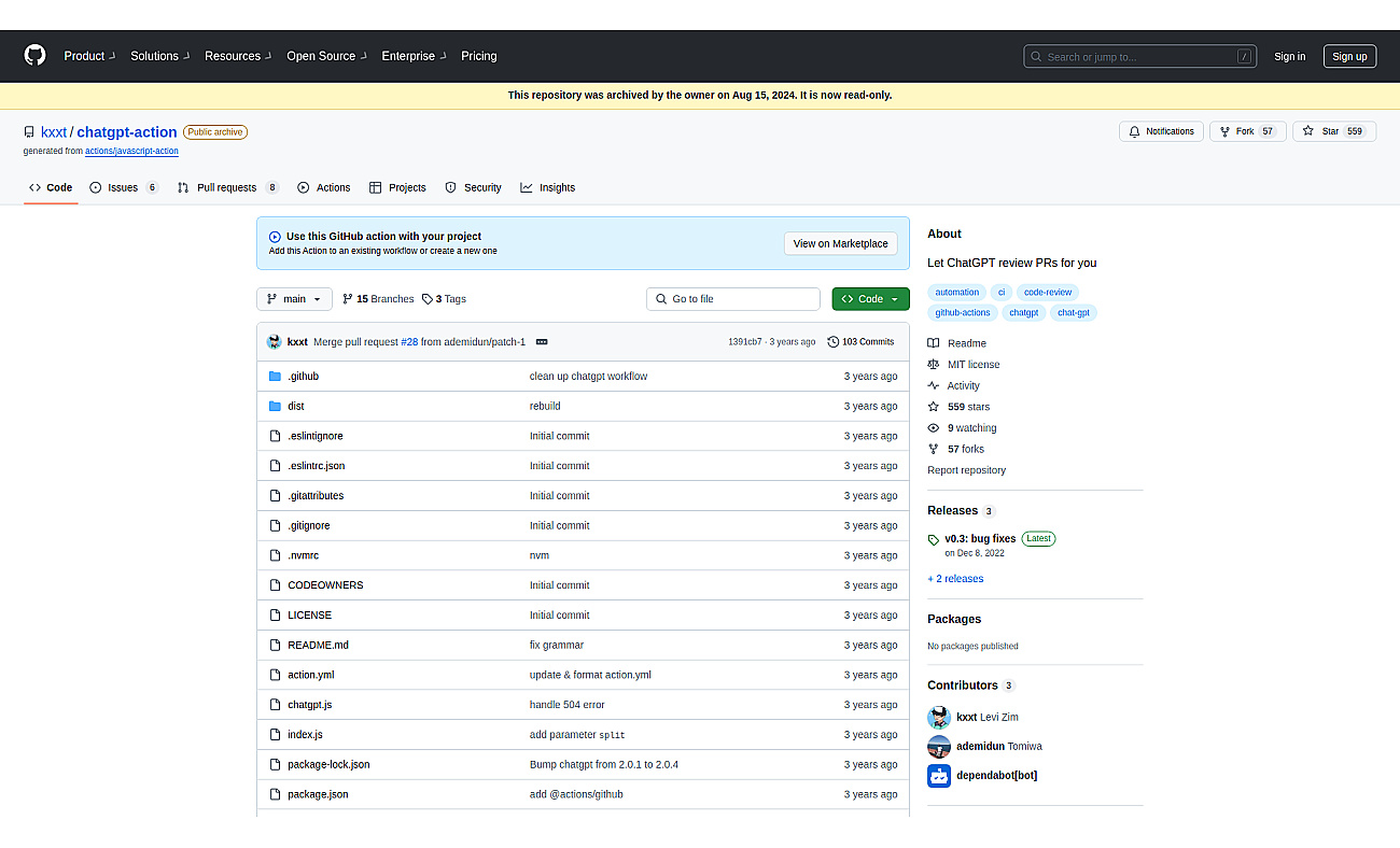 ChatGPT PR code review screenshot