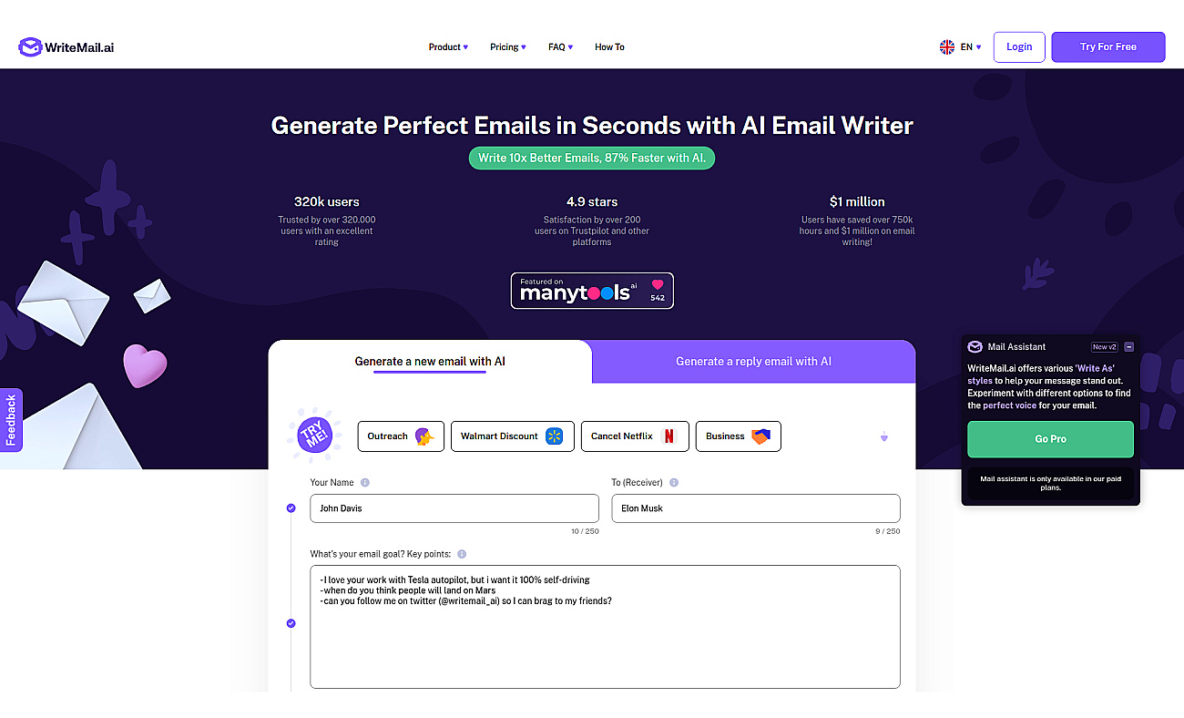 Writemail screenshot