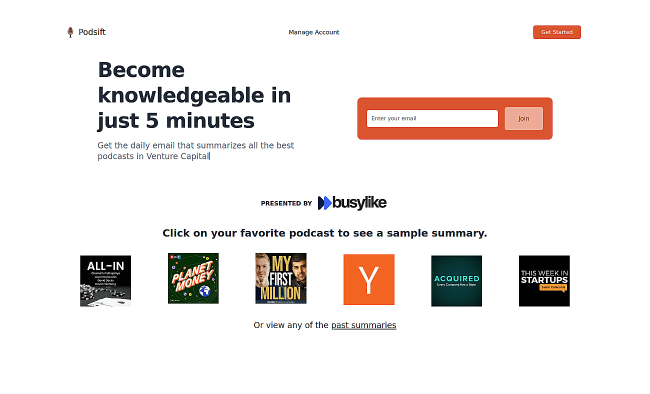 Podsift screenshot