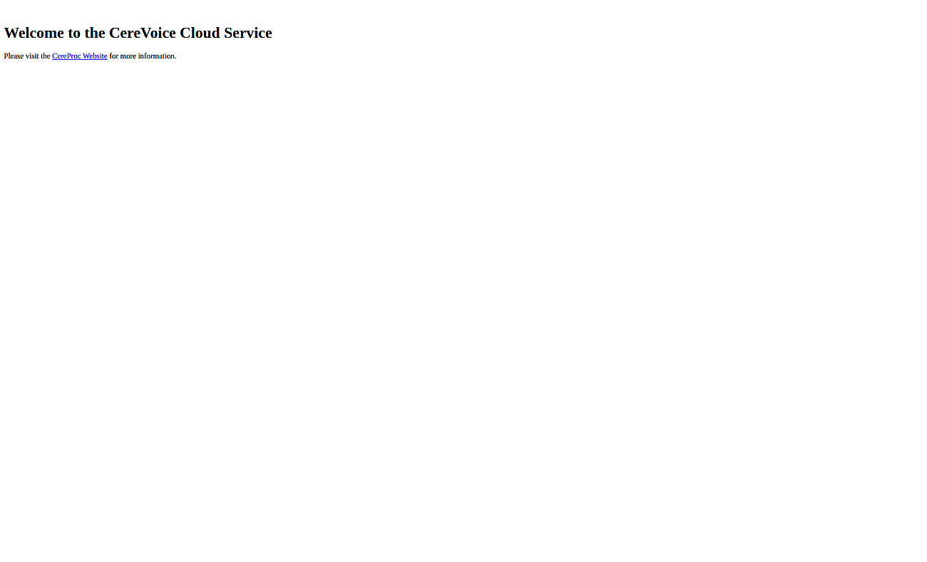 CereVoice Cloud screenshot